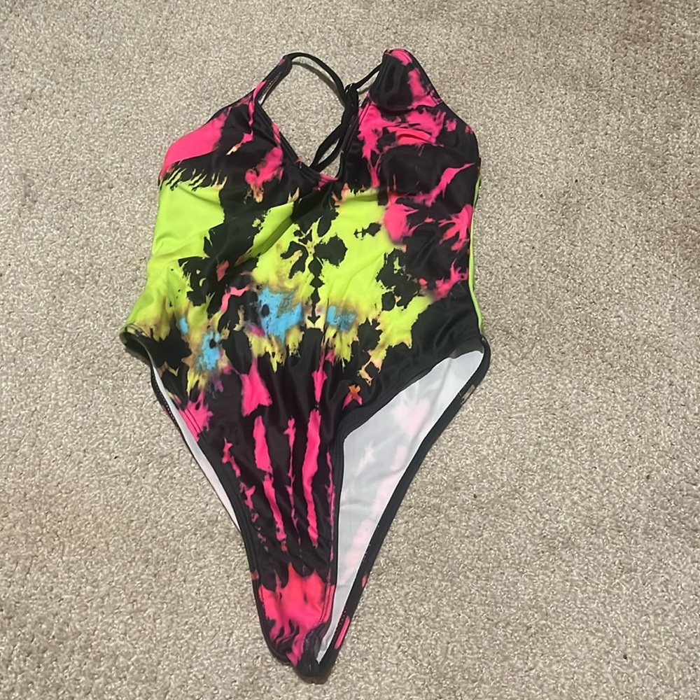 Tie dye criss cross one piece